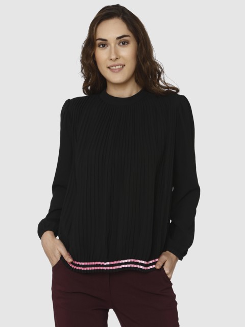 

Vero Moda Women Black Solid Boxy Top