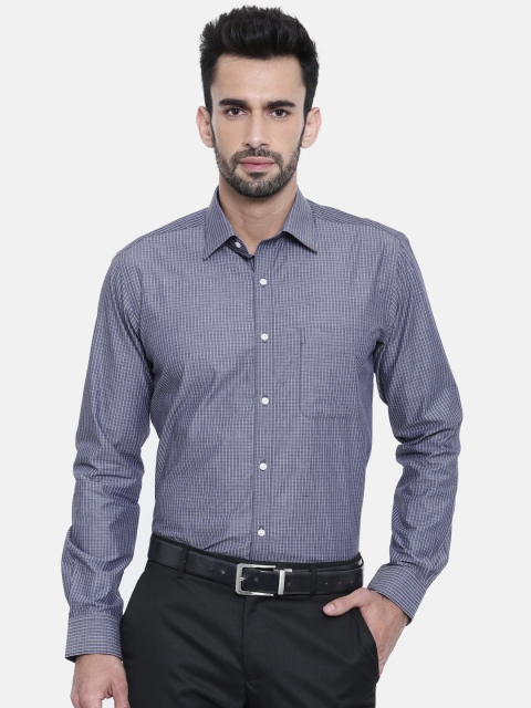 

Raymond Men Blue & White Slim Fit Checked Formal Shirt