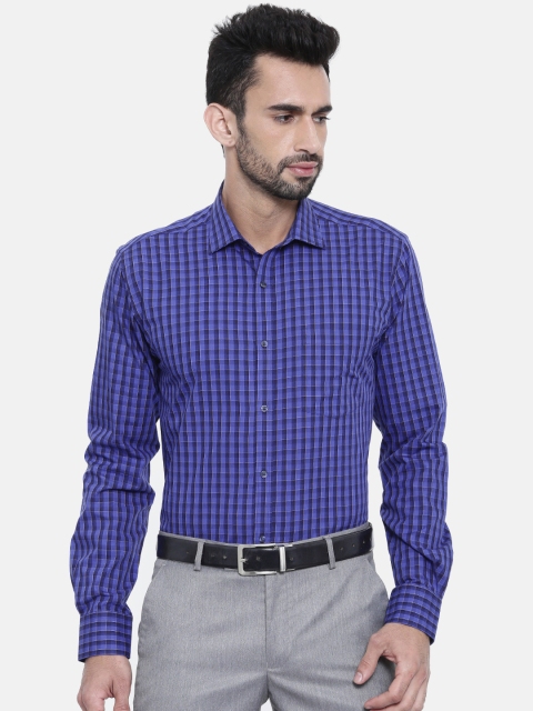 

Park Avenue Men Blue Slim Fit Checked Formal Shirt