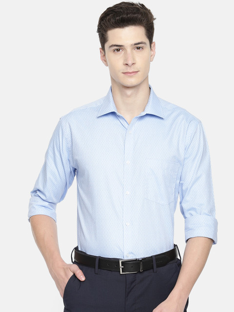 

Park Avenue Men Blue Slim Fit Self Design Formal Shirt