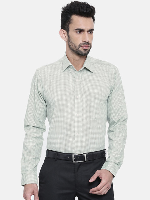 

Raymond Men Green & Black Slim Fit Checked Formal Shirt