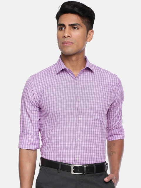 

Park Avenue Men Violet & Pink Slim Fit Checked Formal Shirt