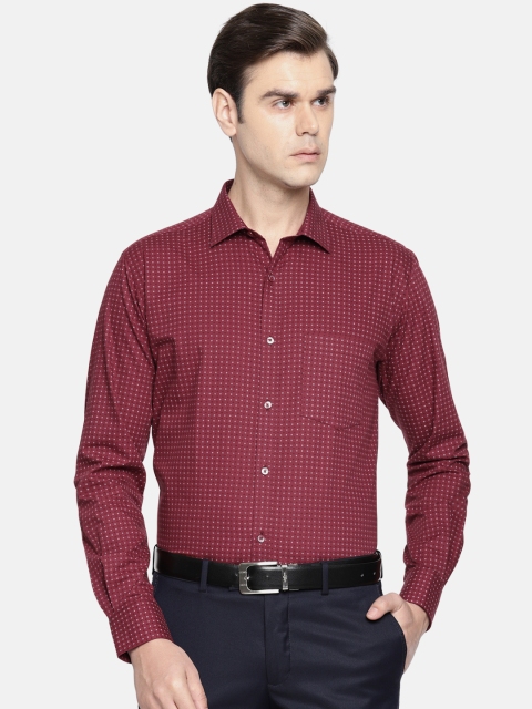 

Park Avenue Men Maroon Slim Fit Printed Formal Shirt