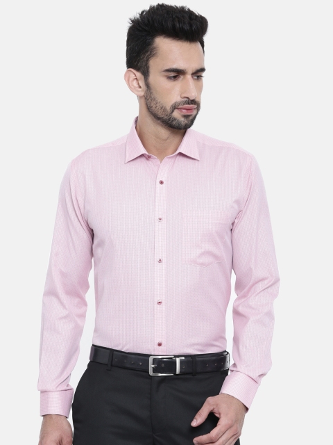 

Park Avenue Men Pink Slim Fit Checked Formal Shirt