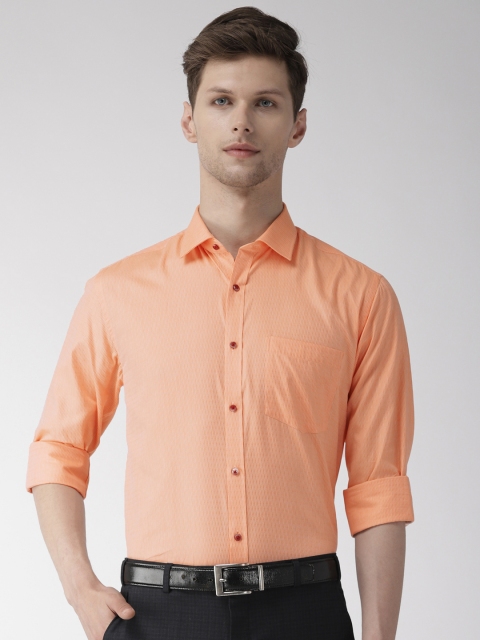 

Park Avenue Men Orange & White Slim Fit Self Design Formal Shirt
