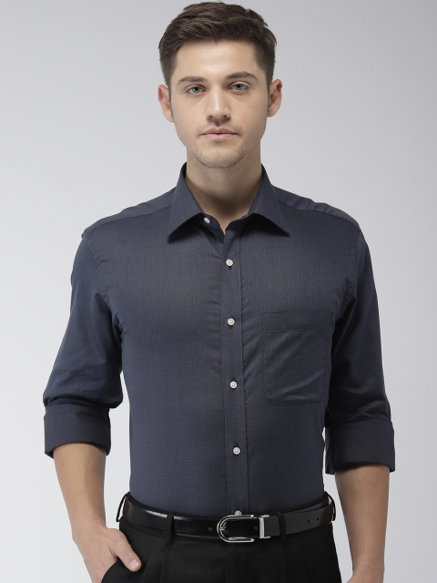 

Raymond Men Navy Blue Solid Slim Fit Shirt