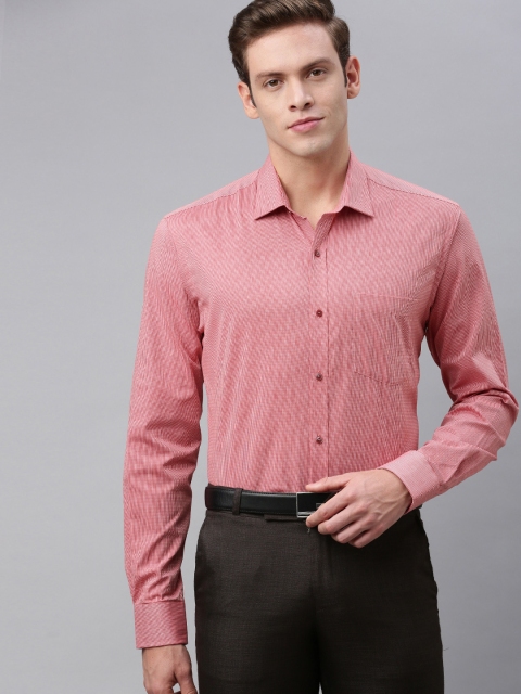 

Park Avenue Men Red & White Slim Fit Self Design Formal Shirt