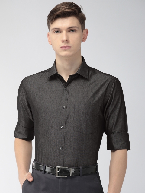 

Park Avenue Men Black & White Slim Fit Self Design Formal Shirt