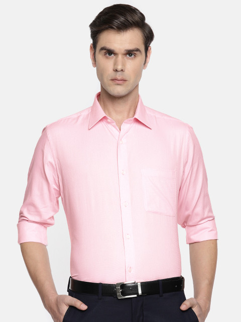 

Raymond Men Red & White Slim Fit Self Design Formal Shirt, Pink