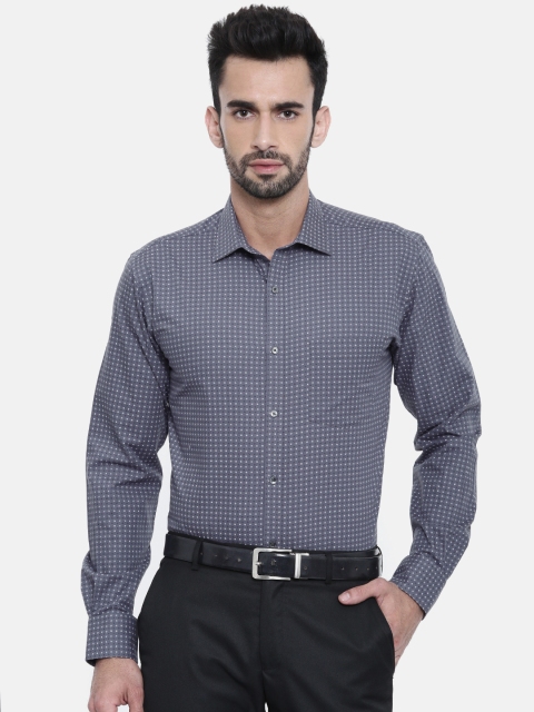 

Park Avenue Men Grey & White Slim Fit Printed Formal Shirt