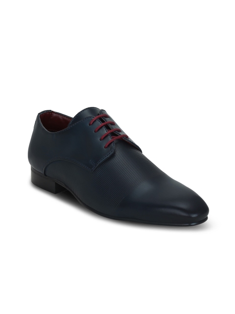 

Get Glamr Men Navy Blue Leather Formal Derbys