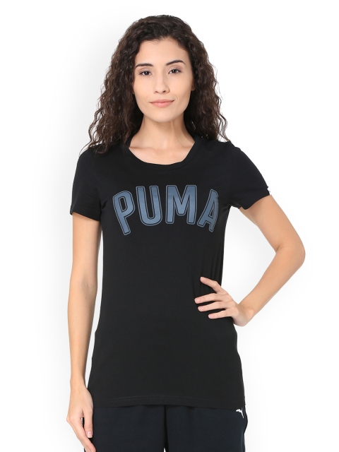 

Puma Women Black Printed Round Neck T-shirt