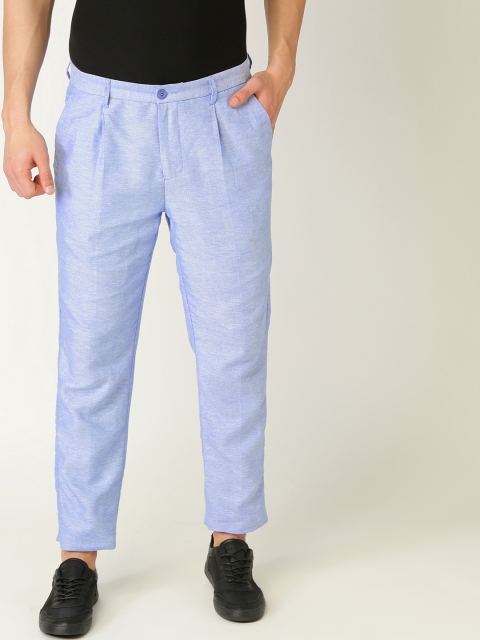 

United Colors of Benetton Men Blue Regular Fit Self Design Trousers
