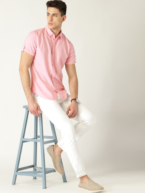 

United Colors of Benetton Men Pink Regular Fit Solid Casual Shirt