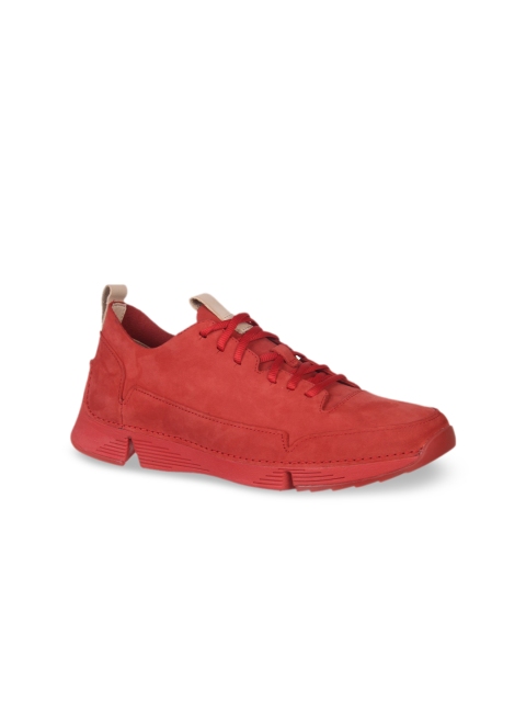 

Clarks Men Red Leather Sneakers