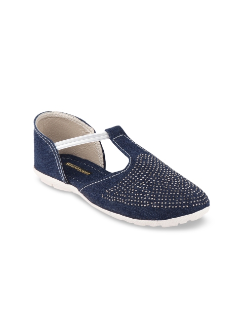 

Shoetopia Women Navy Blue Solid Synthetic Ballerinas