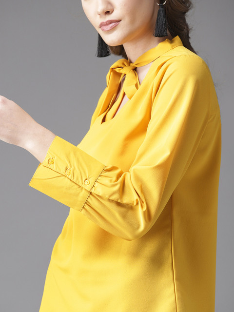 

Moda Rapido Women Mustard Solid Top