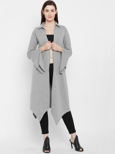 

Hypernation Grey Solid Open Front Shrug