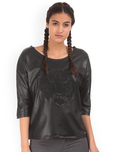 

Ed Hardy Women Black Printed Top