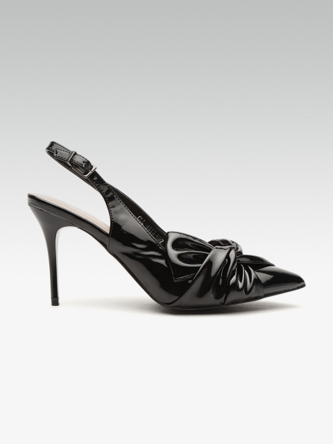 

Carlton London Women Black Solid Bow Detail Pumps