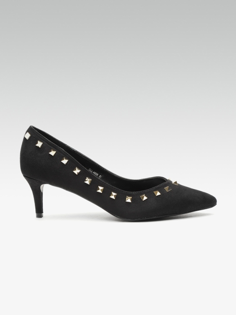 

Carlton London Women Black Solid Studded Pumps