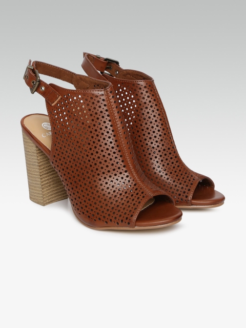 

Carlton London Women Brown Solid Peep Toes