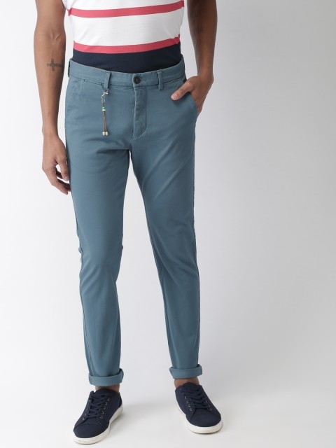 

Celio Men Blue Slim Fit Solid Chinos