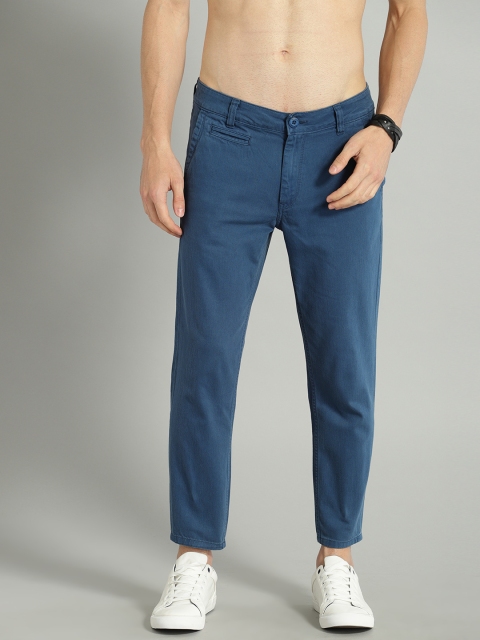 

Roadster Men Blue Regular Fit Solid Cropped Chinos
