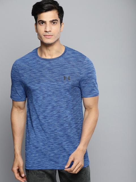 

UNDER ARMOUR Men Blue Vanish Seamless Round Neck T-shirt