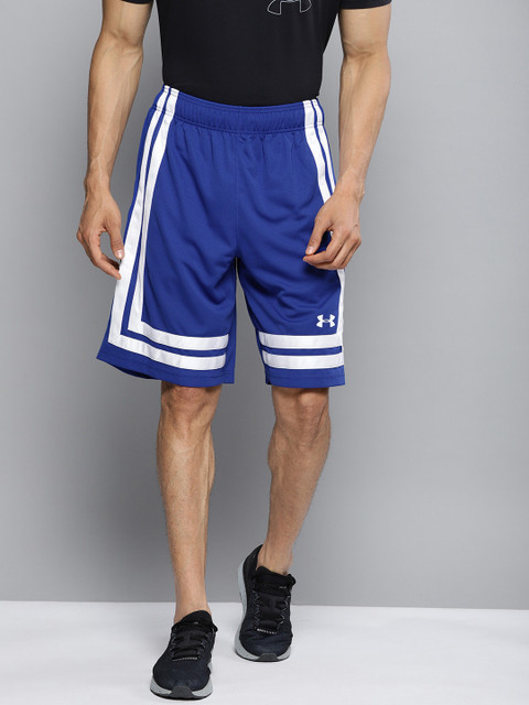 

UNDER ARMOUR Men Blue Solid Baseline 10" Sports Shorts