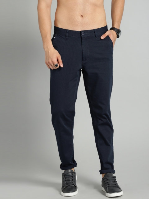 

Roadster Men Blue Regular Fit Self Design Regular Trousers