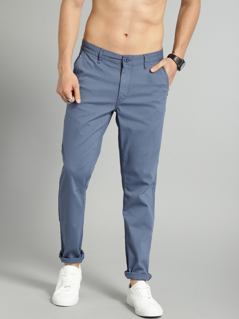 

Roadster Men Blue Skinny Fit Textured Chinos