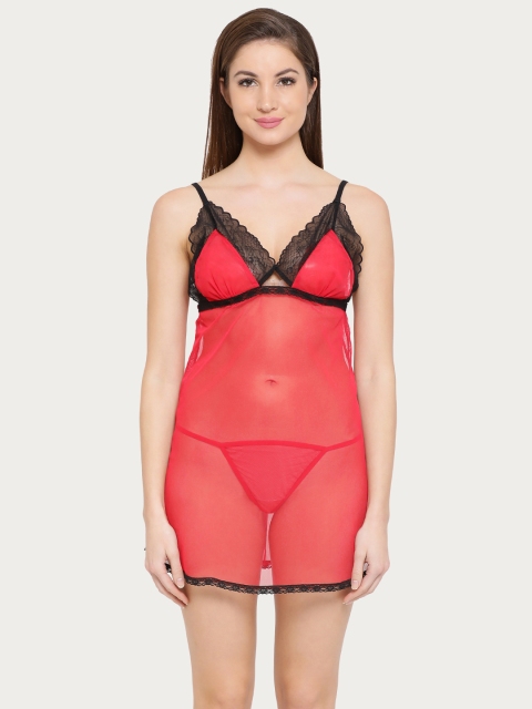 

Clovia Red Baby Dolls NS0343P04XL