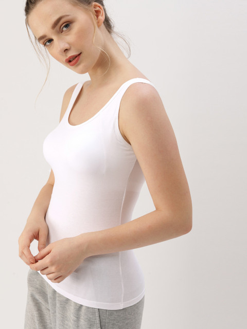

DressBerry Women White Solid Non-Wired Lightly Padded Camisole Bra DB-PAD-TANK-002D