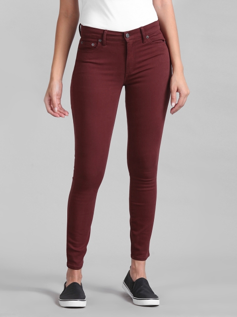 

GAP Women Maroon Skinny Fit Mid-Rise Clean Look Stretchable Jeans