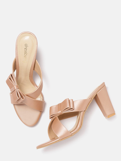 

DressBerry Women Pink Solid Block Heels