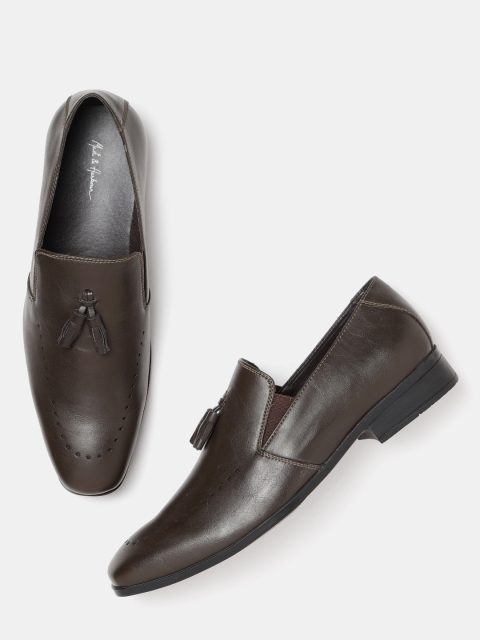 

Mast & Harbour Men Coffee Brown Semiformal Slip-Ons