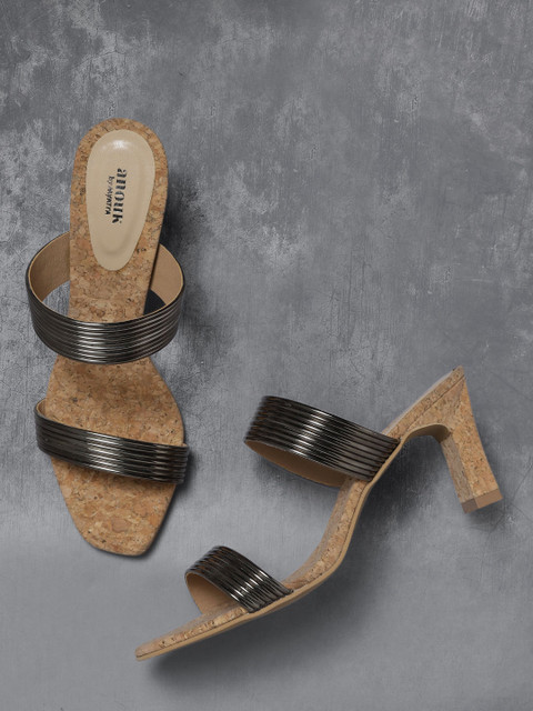 

Anouk Women Gunmetal-Toned Heels, Metallic