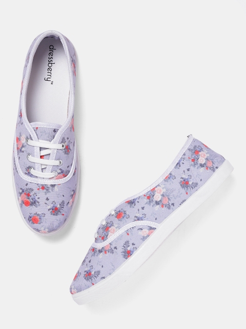 

DressBerry Women Lavender Printed Sneakers