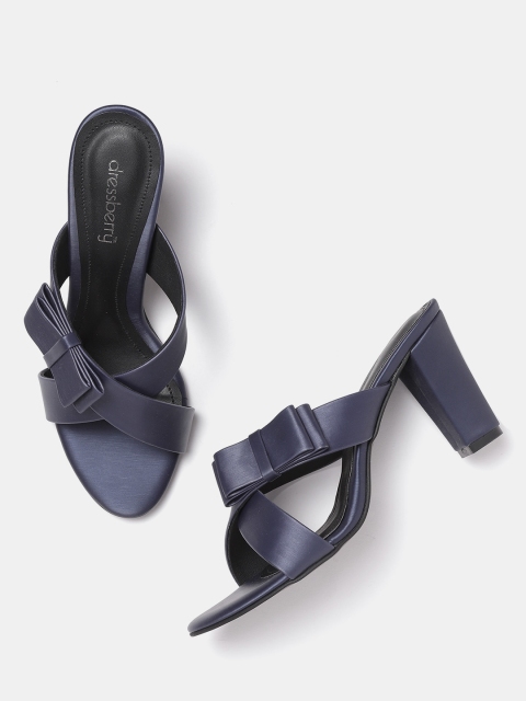 

DressBerry Women Navy Blue Solid Heels