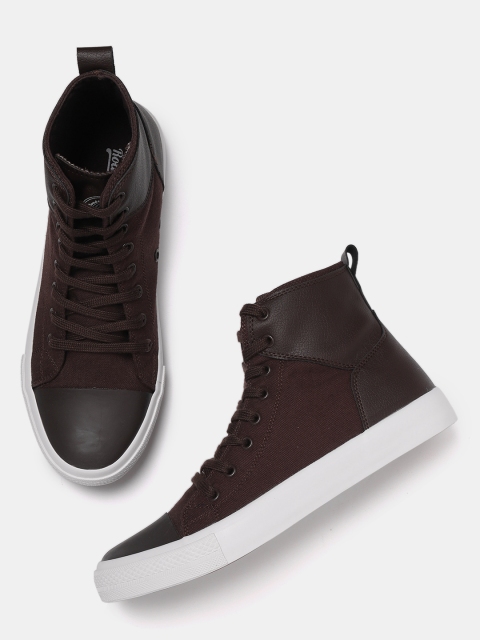 

Roadster Men Coffee Brown Solid Mid-Top Sneakers