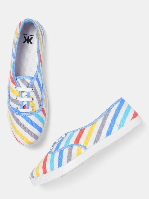

Kook N Keech Women Multicoloured Striped Sneakers, Multi