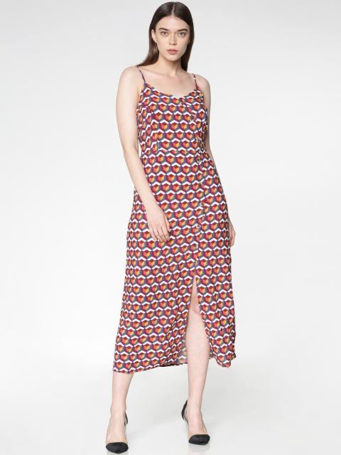 

ONLY Women Multicoloured Printed A-Line Dress, Multi