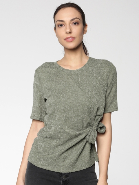 

ONLY Women Olive Green Solid Top