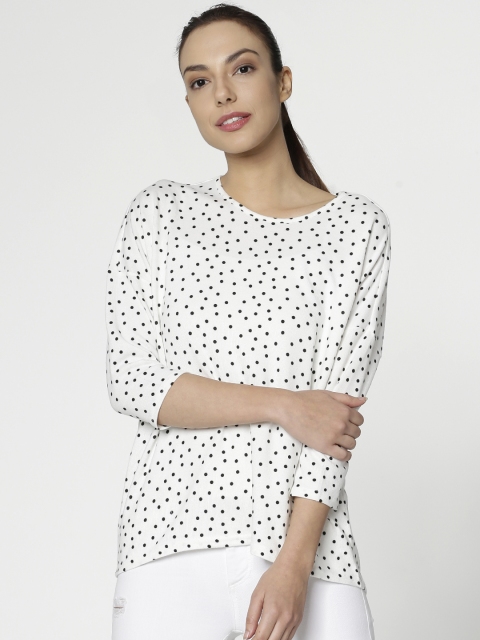 

ONLY Women White & Black Printed Top