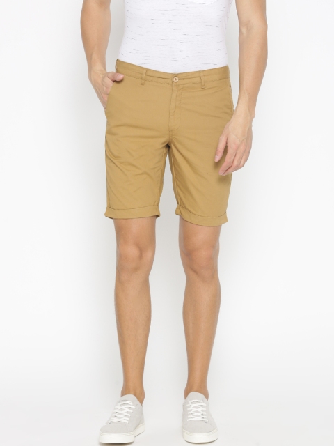 

Blackberrys Men Khaki Solid Bs-10 Slim Fit Chino Shorts