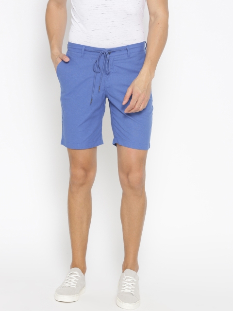 

Blackberrys Men Blue Solid Regular Fit Shorts