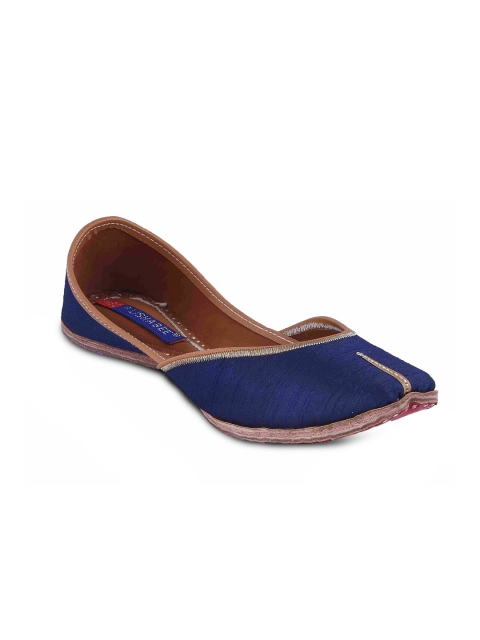 

MSC Women Navy Blue Solid Leather Mojaris