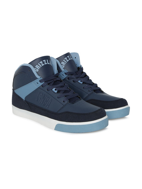 

NBA Men Navy Blue Mid-Top Sneakers