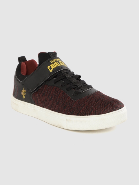 

NBA Men Maroon & Black Woven Design Sneakers